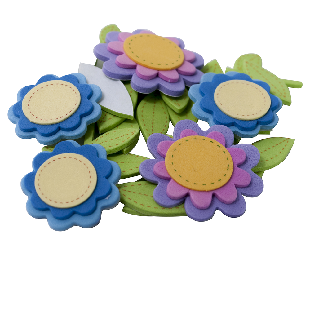 Flores de  Goma Eva Adhesiva para armar pk/68pz. (078) CREATIVE