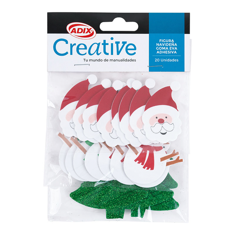 Figuras Navideñas Goma Eva Adhesivas pk/20pz. CREATIVE
