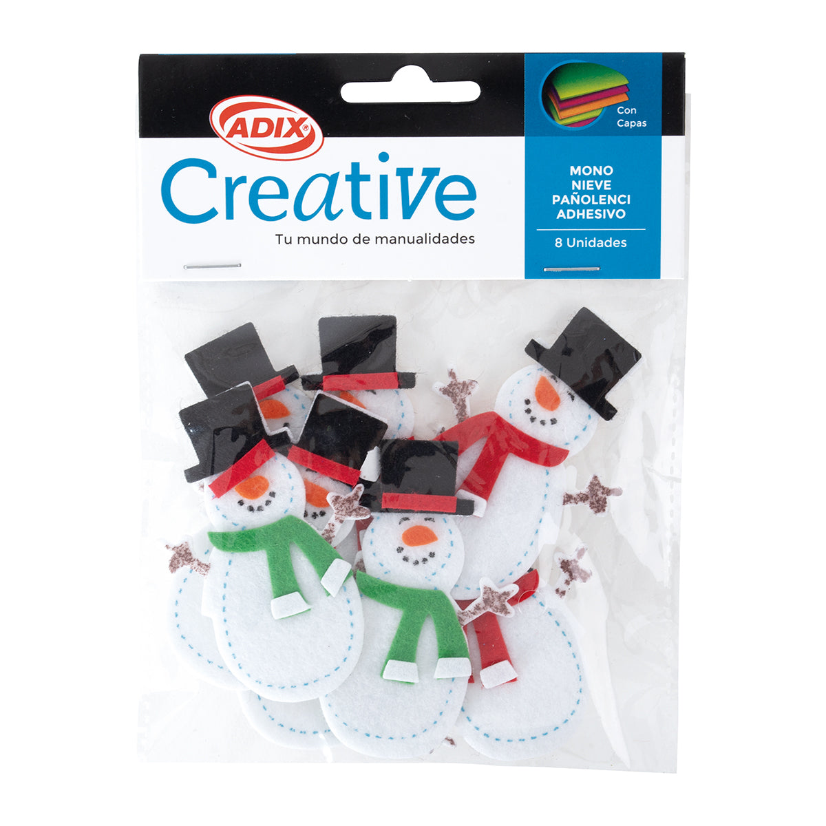 Muñecos de Nieve de  (fieltro) adhesivos pk/8pz. Creative