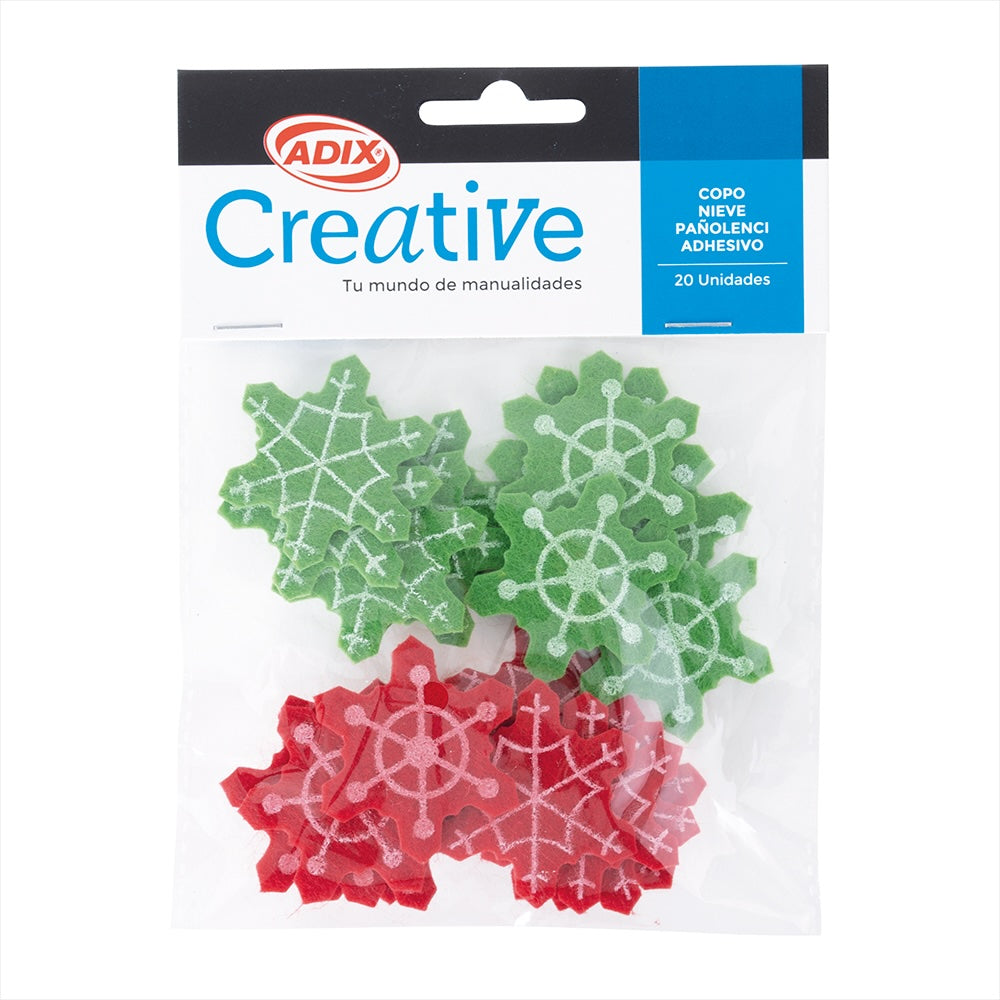 Copos de Nieve de Pañolensia adhesivos pk/20pz. CREATIVE