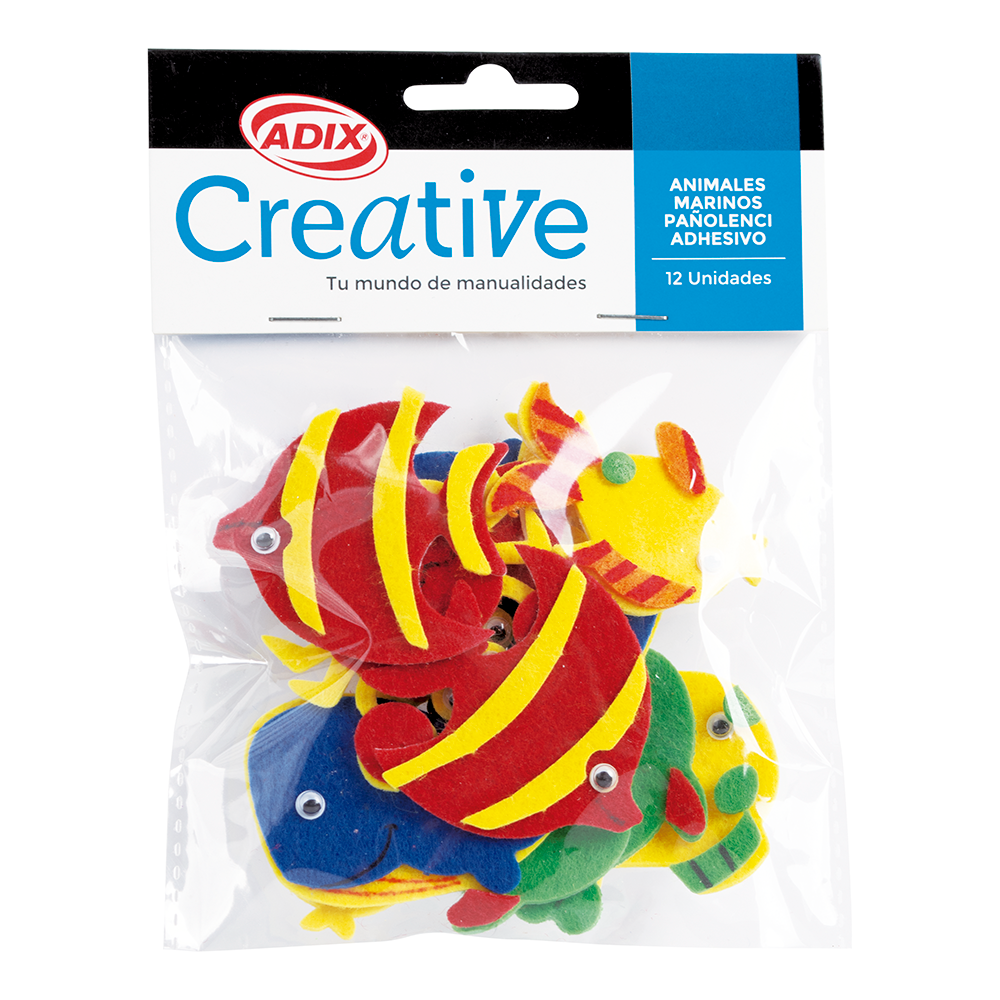 Animales Marinos de pañolencia (fieltro) pk/12pz. 6.5cm x 3.5cm (2.56" x  1.38") CREATIVE