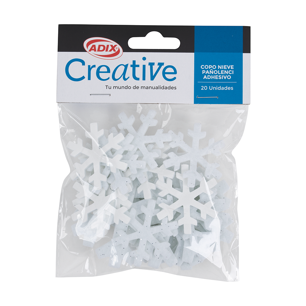 Copos De Nieve Fieltro adhesivos pk/20pz. CREATIVE