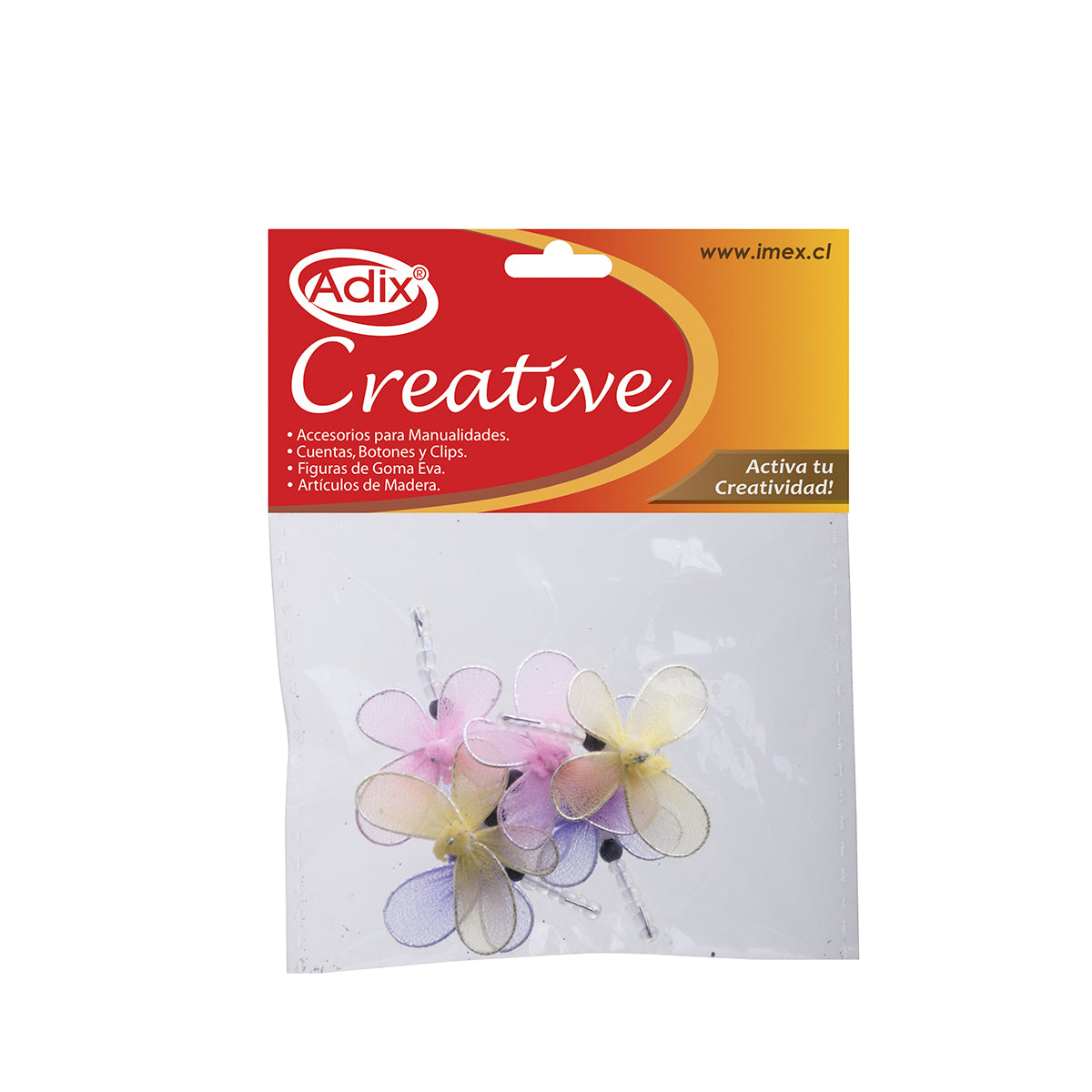 Libélula Seda 4cm PK/6u (03) CREATIVE