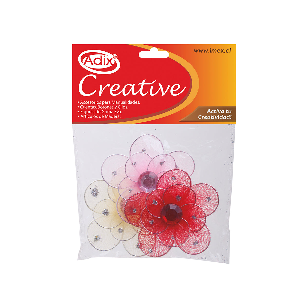 Flores de Seda 5cm x 5cm (1.97" x 1.97") pk/3pz. CREATIVE