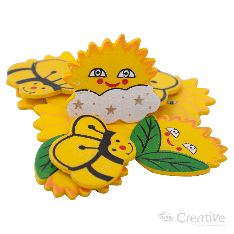 Abejas y Soes de Madera pk/10pz. CREATIVE