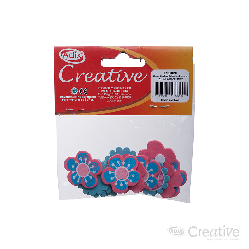Flores de Madera pk/10pz. CREATIVE