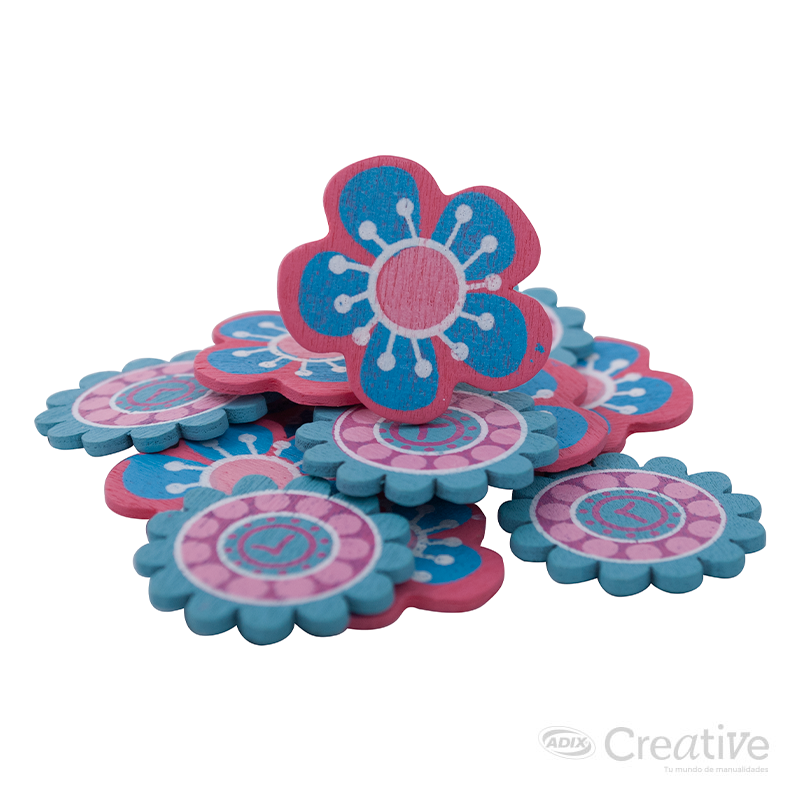Flores de Madera pk/10pz. CREATIVE