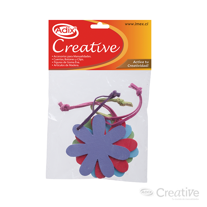 Flor Madera c/Colgador 4u. CREATIVE