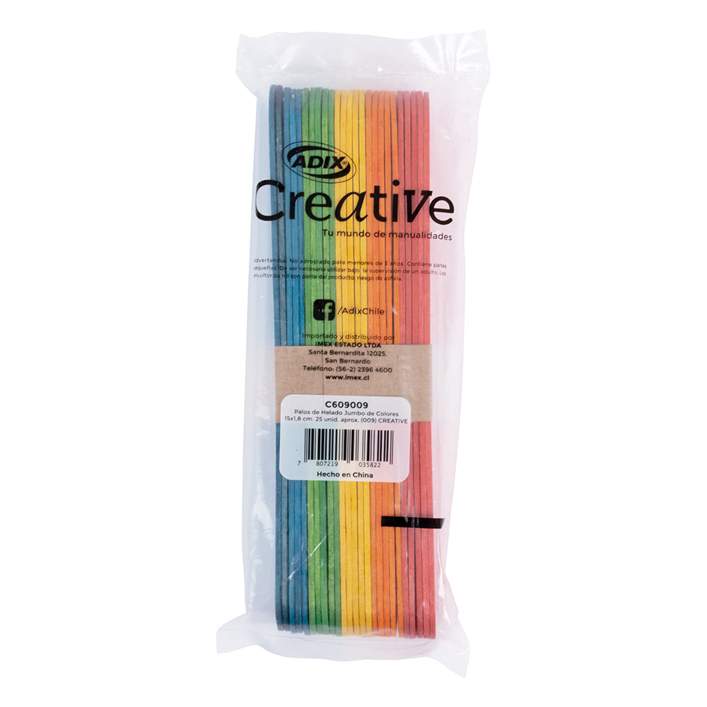Palo Helado Jumbo Color 15cm (5.91") pk/25u. CREATIVE