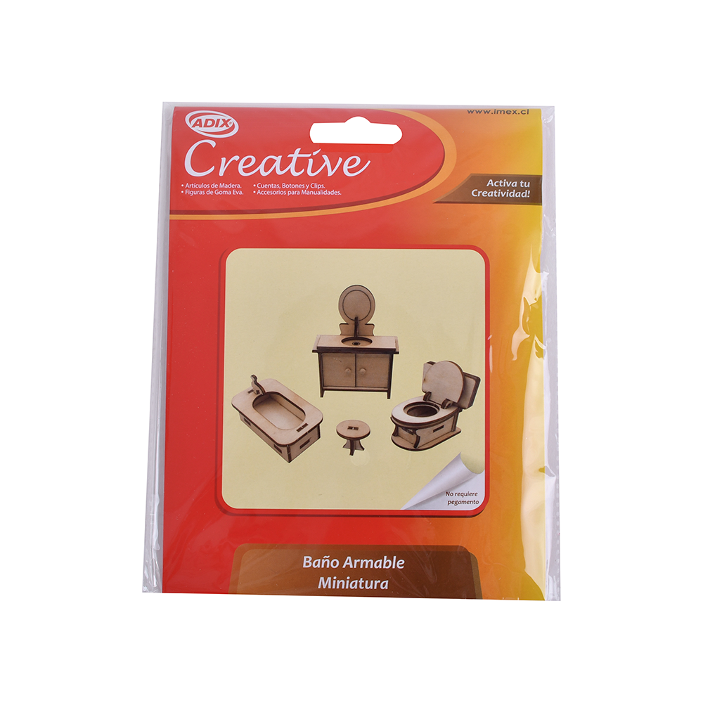 Comedor de Madera Miniatura para Armar pk/28piezas contiene estufa,mesa y 4 sillas CREATIVE
