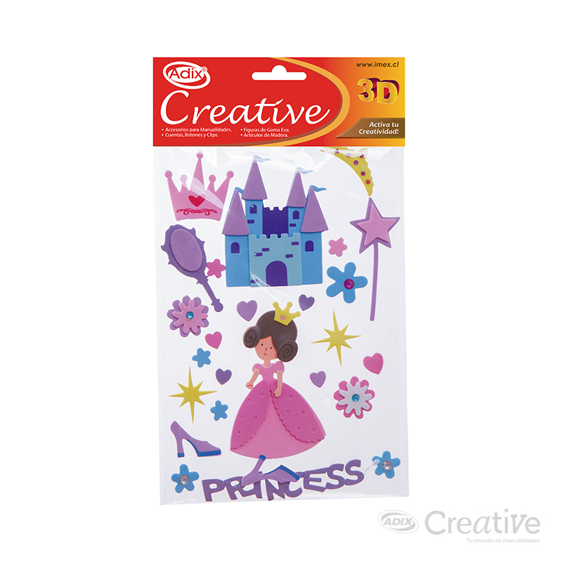Sticker Goma Eva Princesa. CREATIVE