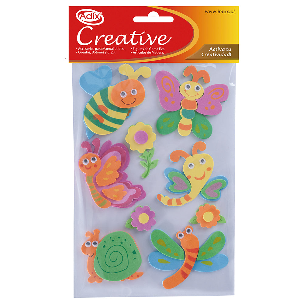 Sticker Goma Eva Insecto Surtido pk/9u. (069) CREATIVE
