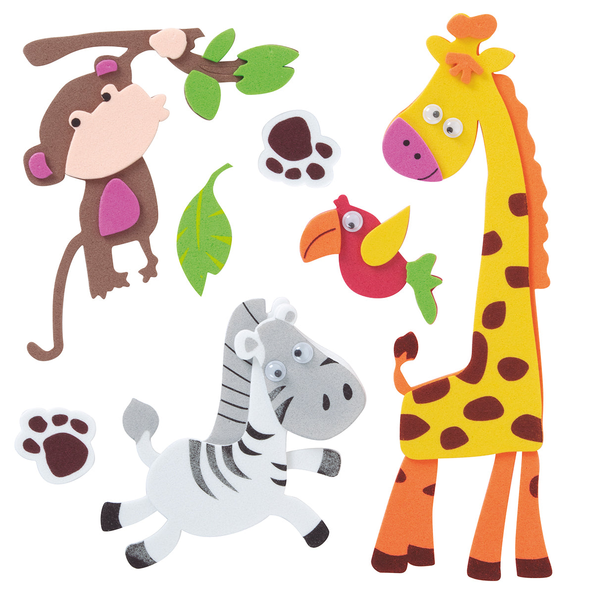 Sticker Goma Eva Animales pk/7u. (072) CREATIVE
