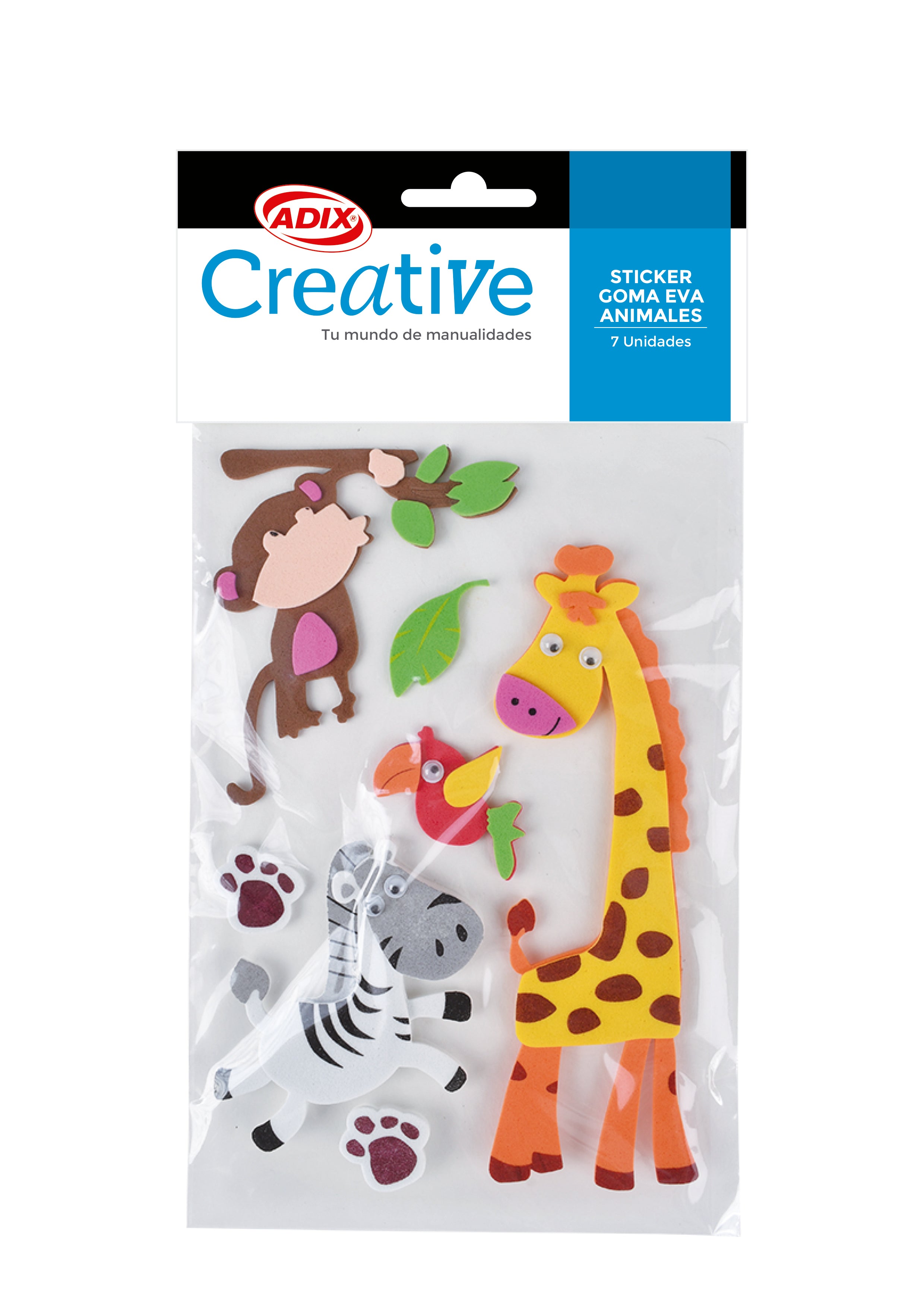 Sticker Goma Eva Animales pk/7u. (072) CREATIVE