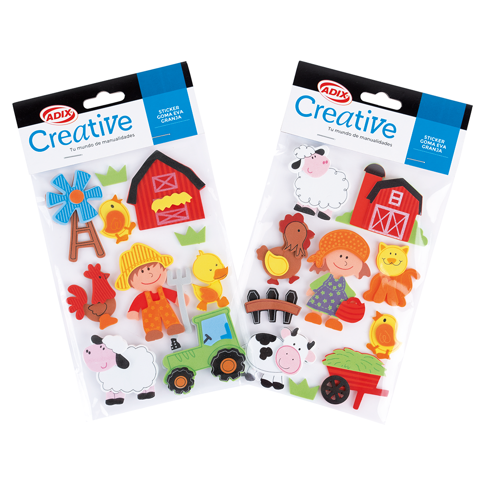 Sticker Goma Eva Granja Surtido pk/10u. (075) CREATIVE