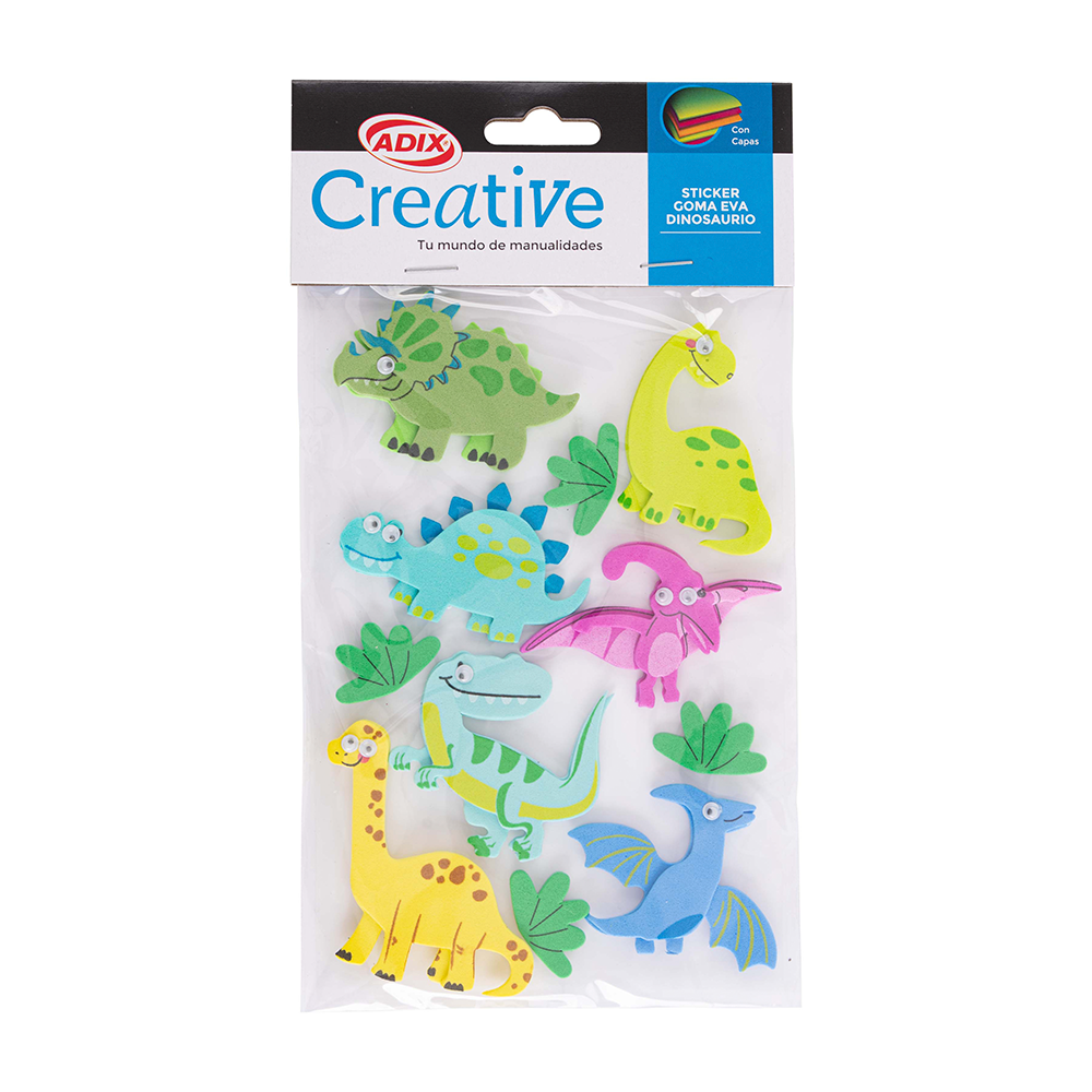 Sticker Goma Eva Dinosaurio. CREATIVE