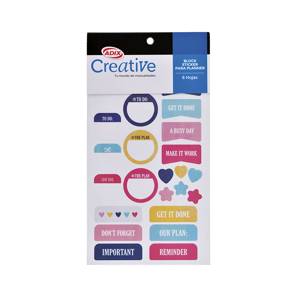 Block Stickers para Planner pk/6hojas CREATIVE