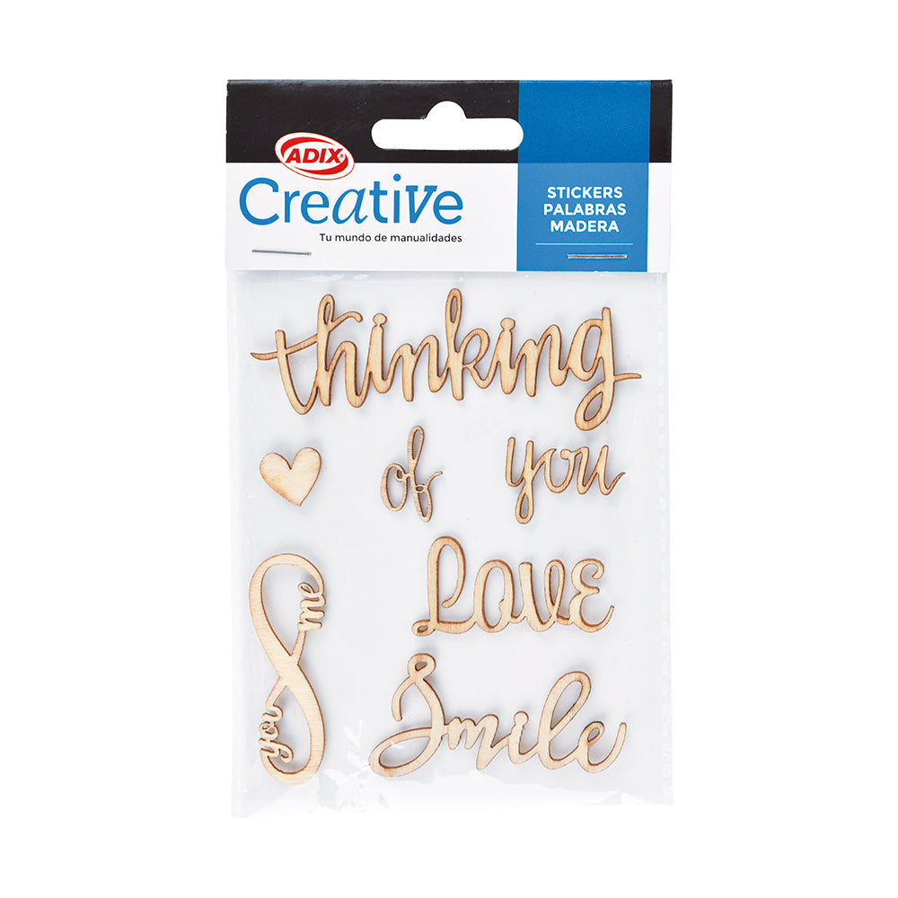 Sticker Palabras de  Madera (006)pk/7u. CREATIVE