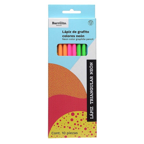 Lapiz grafito colores neon pk/10pz.,ctn/20pk