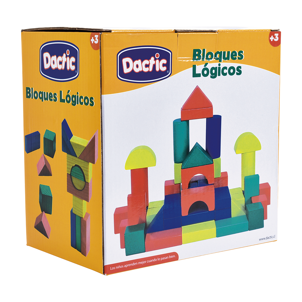 Bloque Logico Color Madera 50u, DACTIC