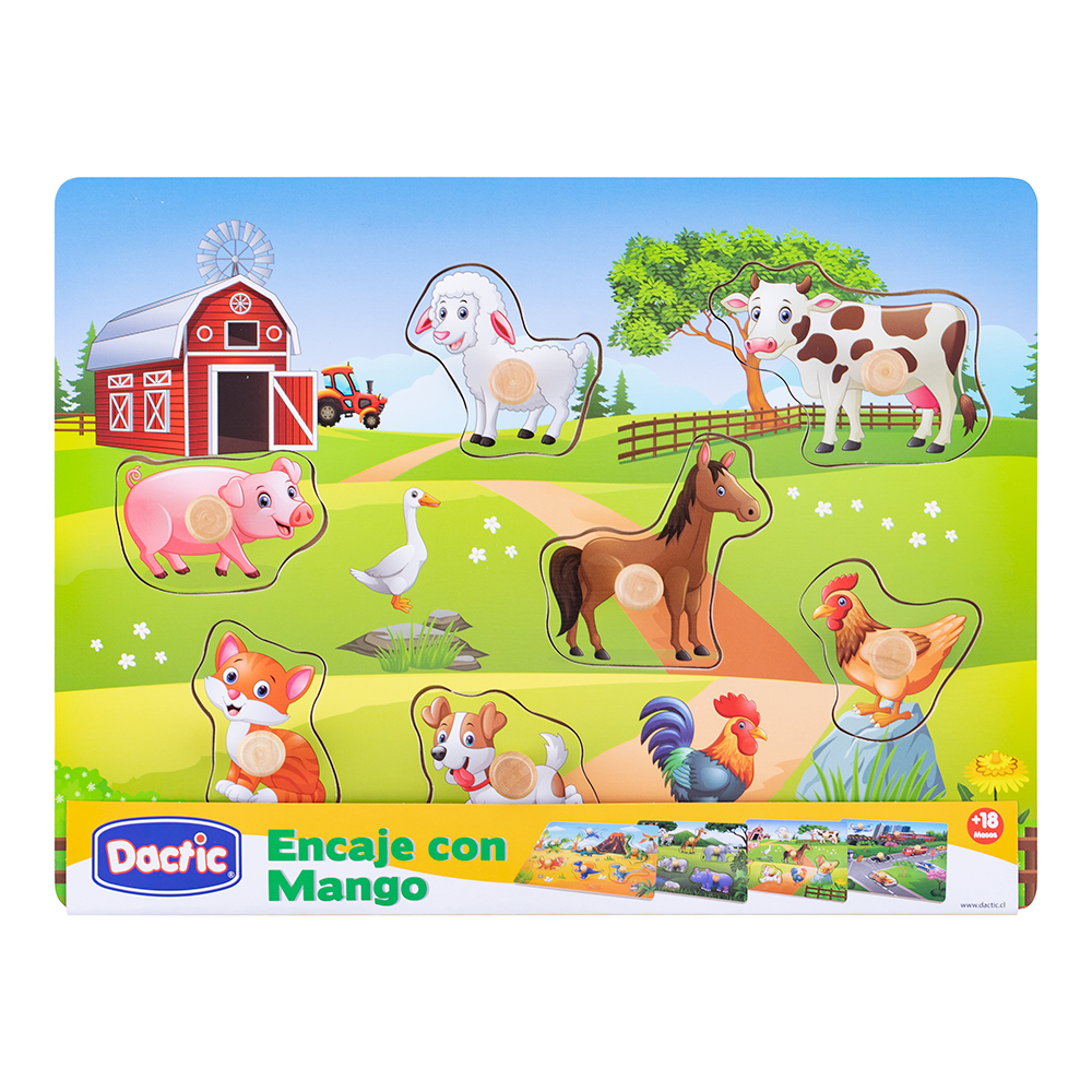 Encaje c/Mango animal Granja. DACTIC