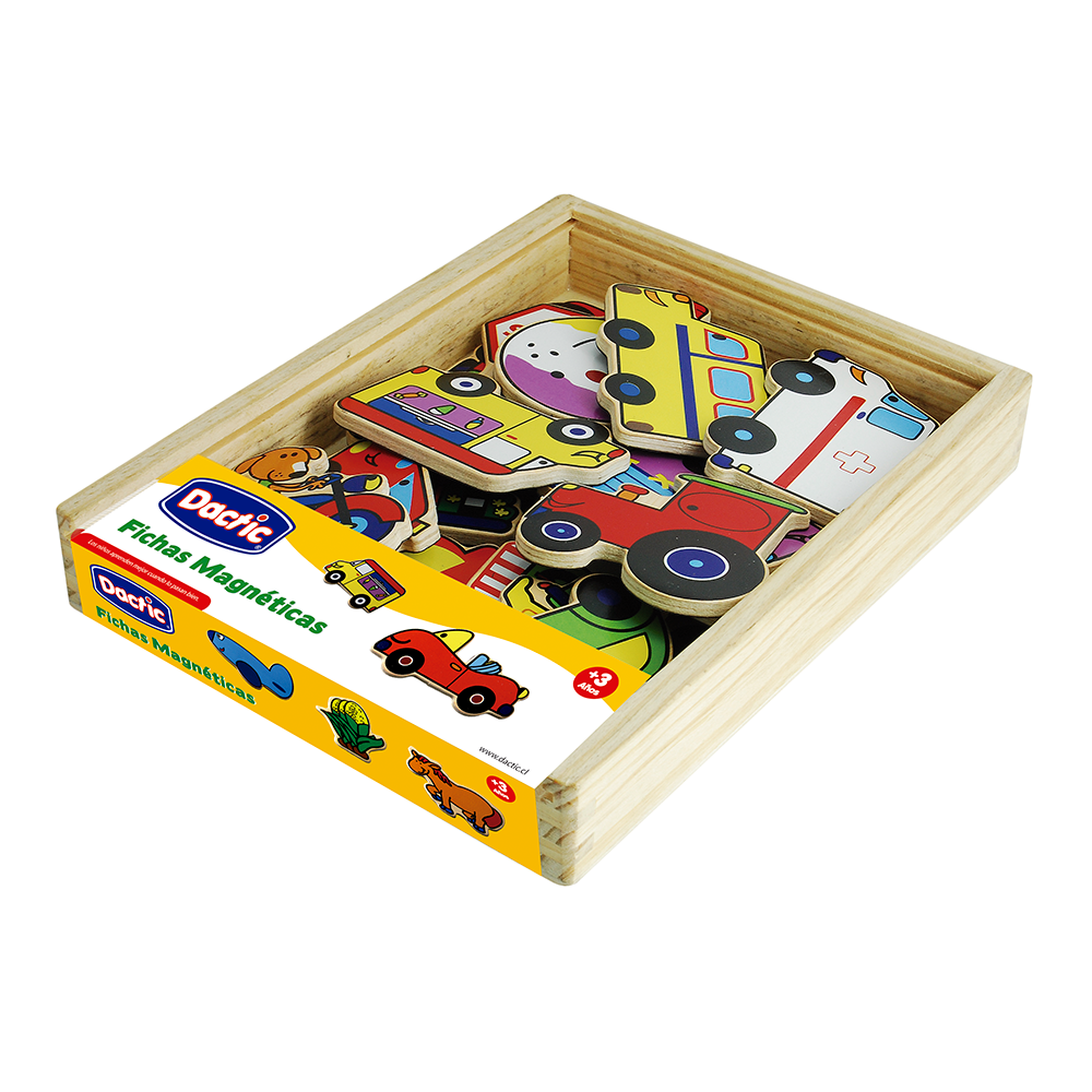 Fichas Magneticas Transporte Madera 20pz/ DACTIC