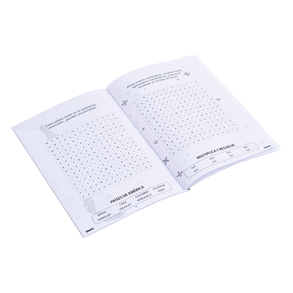 Libro de Aprendizaje Encuentrame Sopa de Letras 50 paginas DACTIC