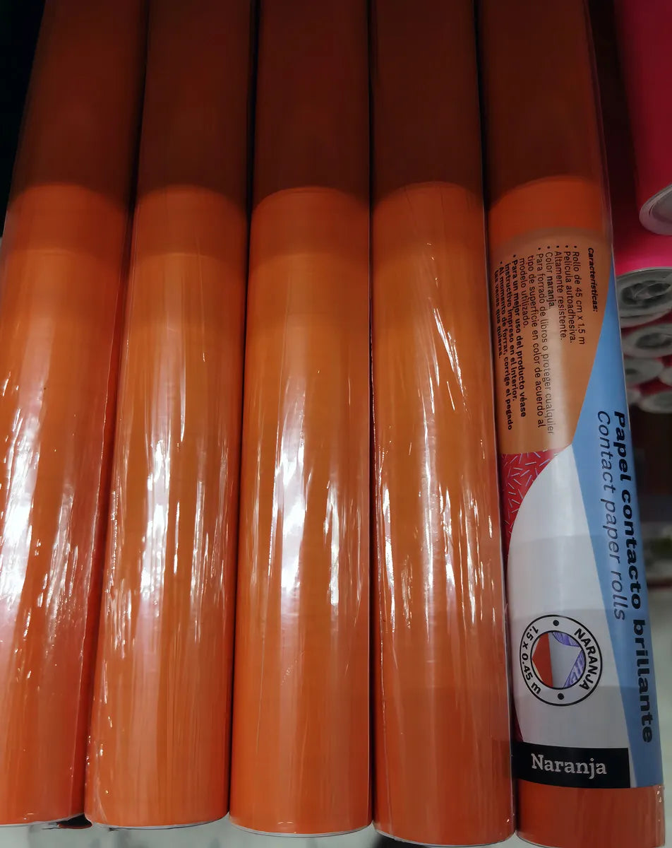 Contact Paper Orange de 0.45x1.5m, caja de 15 rollos