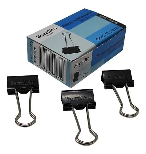 Pinza sujeta papeles 19mm (3/4") pk/12pz. ct/60pk