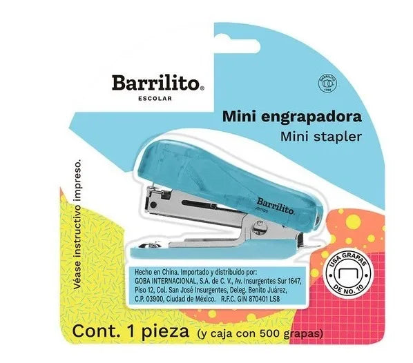 Mini engrapadora escolar con grapas ctn/24pz