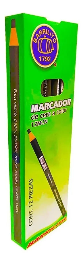 Marcador de Cera color negro,pk/12pz.,ctn/48pk