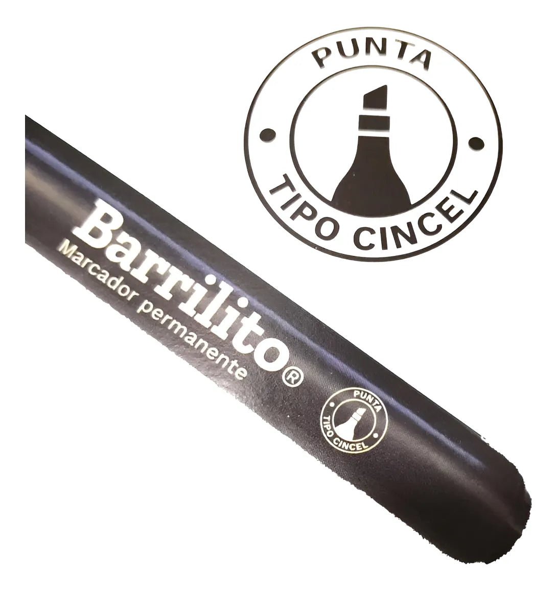 Marcador Permanente Negro Chisel Point caja/12pz.