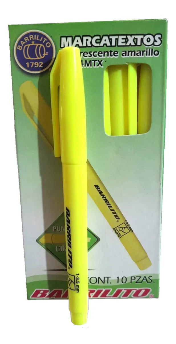 Marcatextos amarillo caja/10pzs