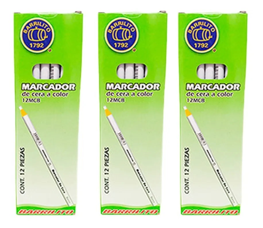 Marcador de Cera color blanco,pk/12pz.,ctn/48pk