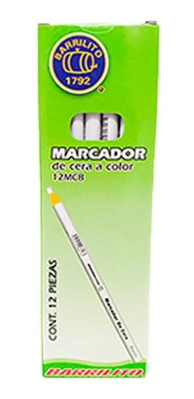Marcador de Cera color blanco,pk/12pz.,ctn/48pk