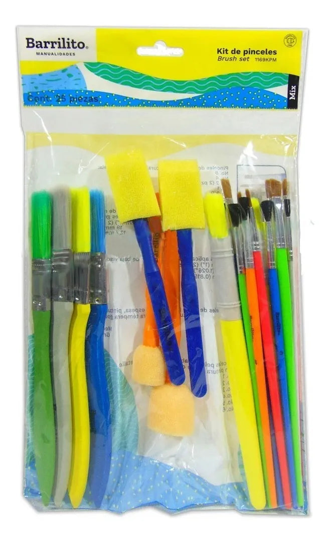 Kit de pinceles mixtos pk/25pz.