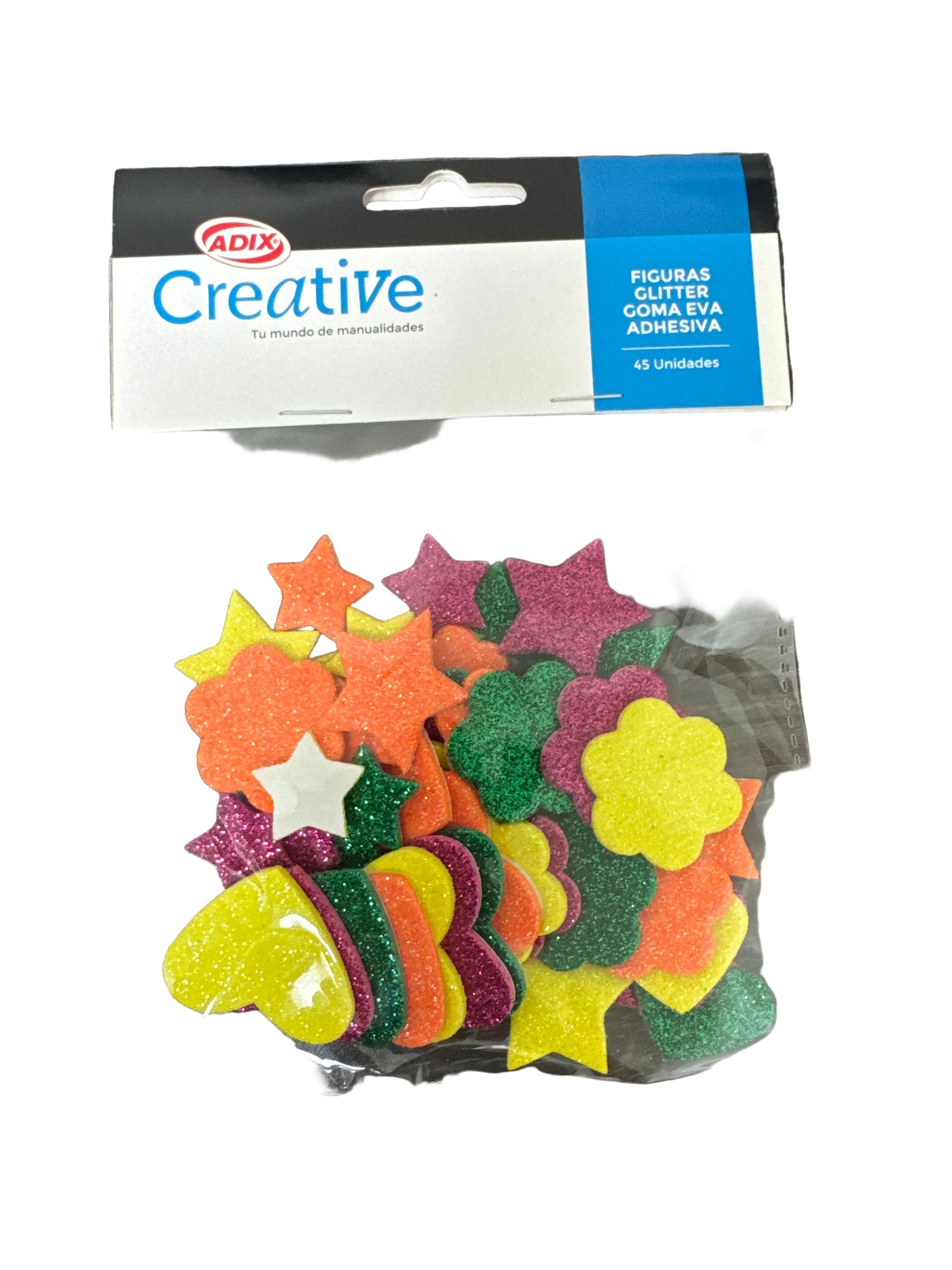 Figuras de Goma Eva Adhesiva con glitter pk/45pz. (035) CREATIVE