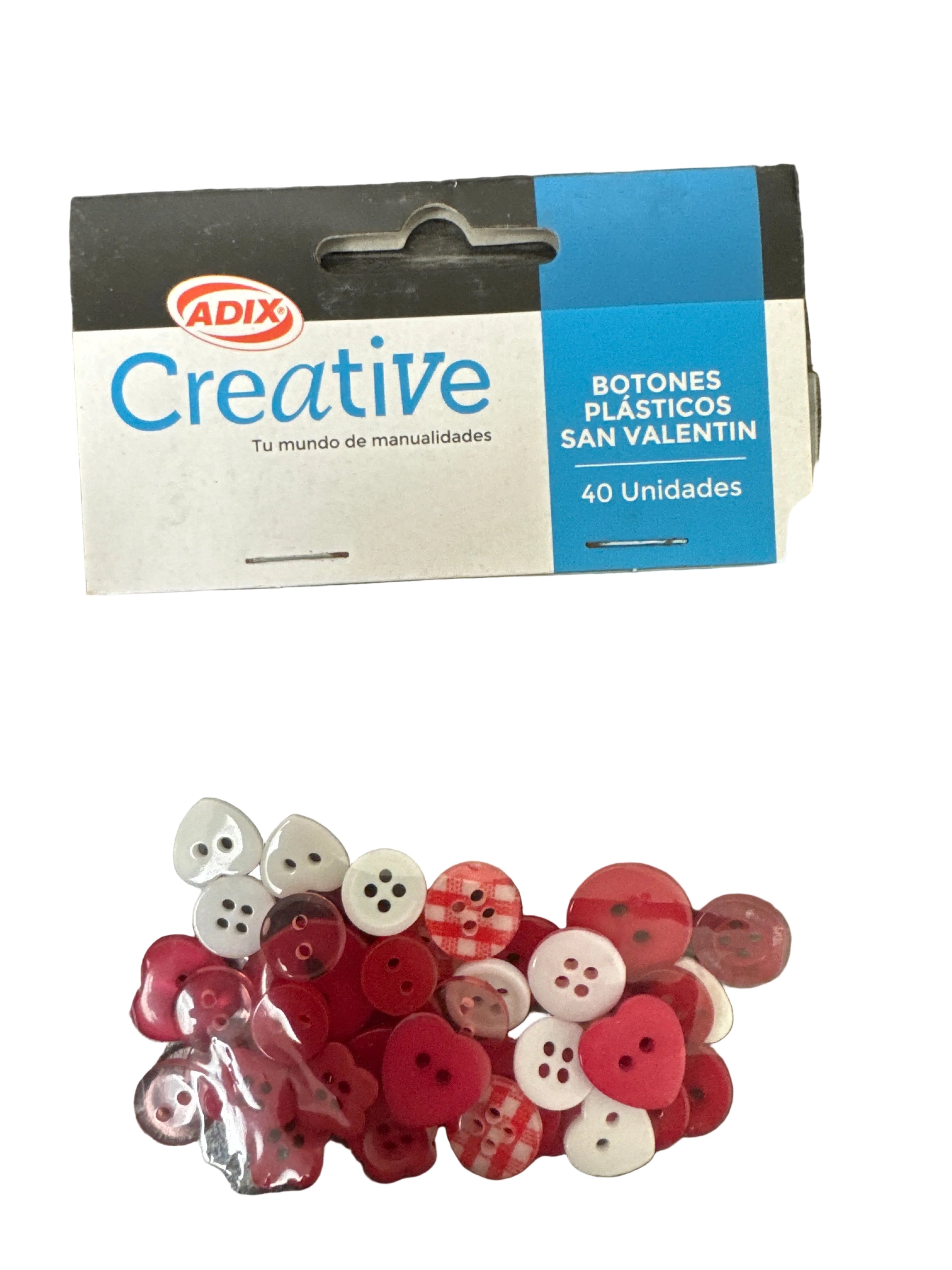 Botones Plasticos San Valentin pk/40u.surtidos (003) CREATIVE