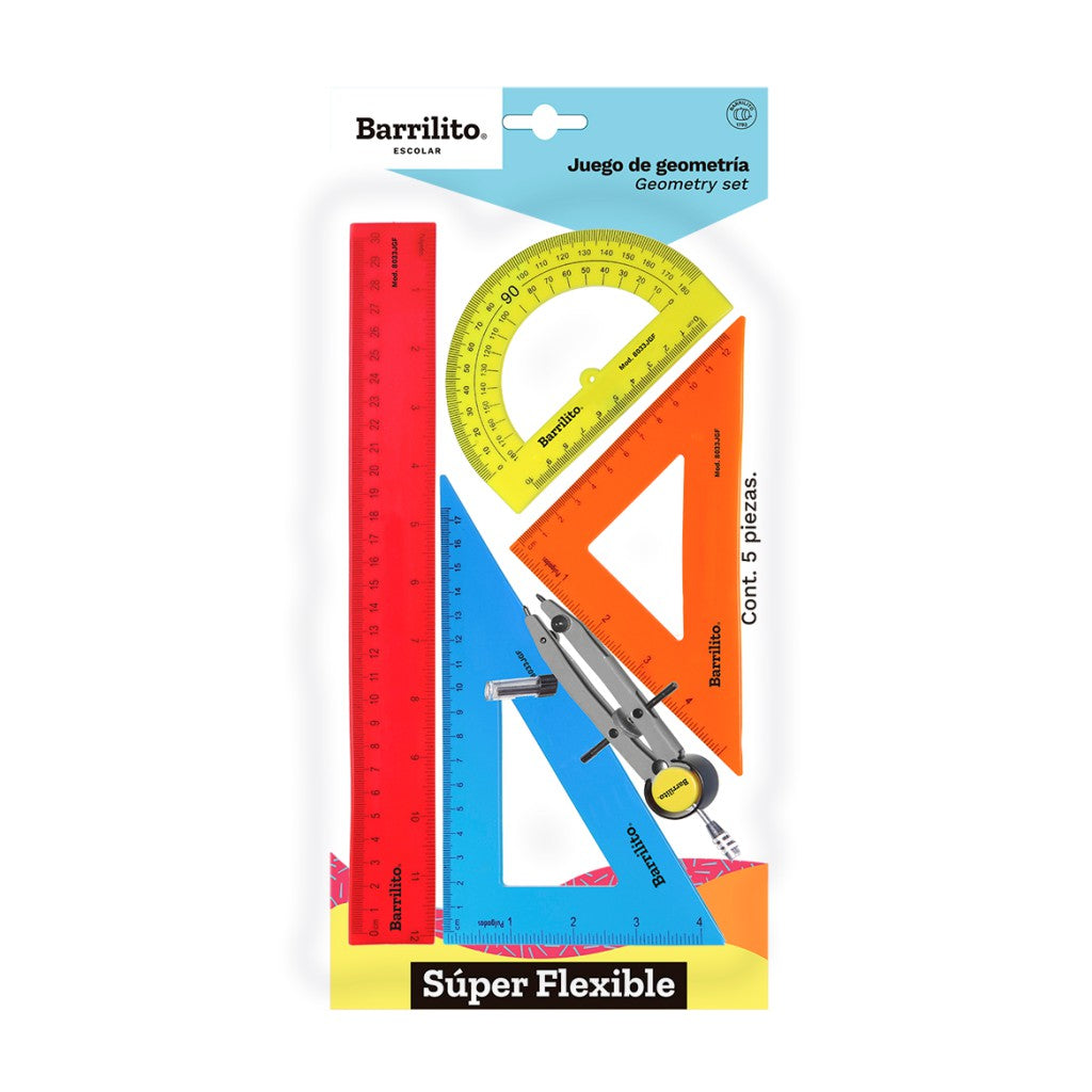 Juego geometría flexcompás metálico (pza)