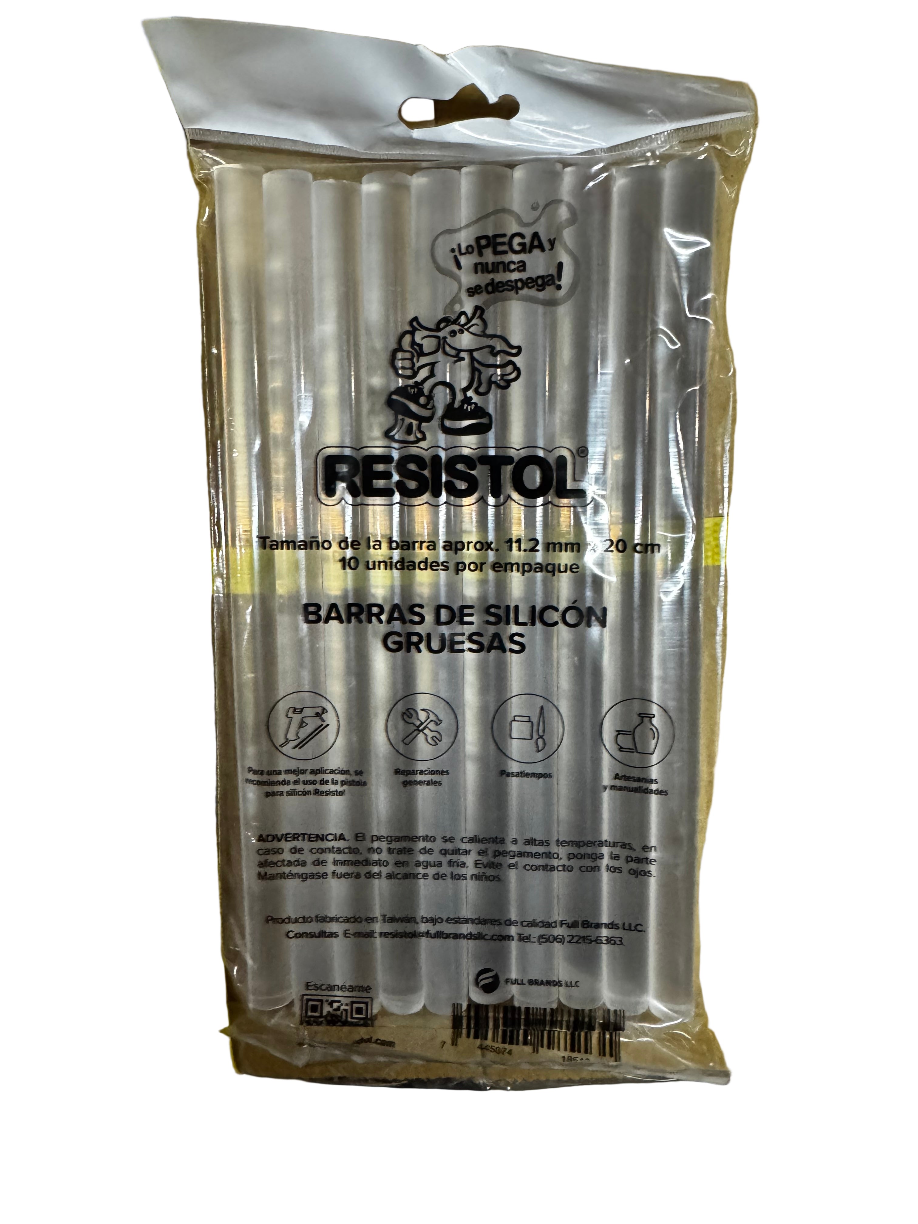 Barra SiliconGruesa 11.2mm x 20cm Bliter de  10pz Resistol