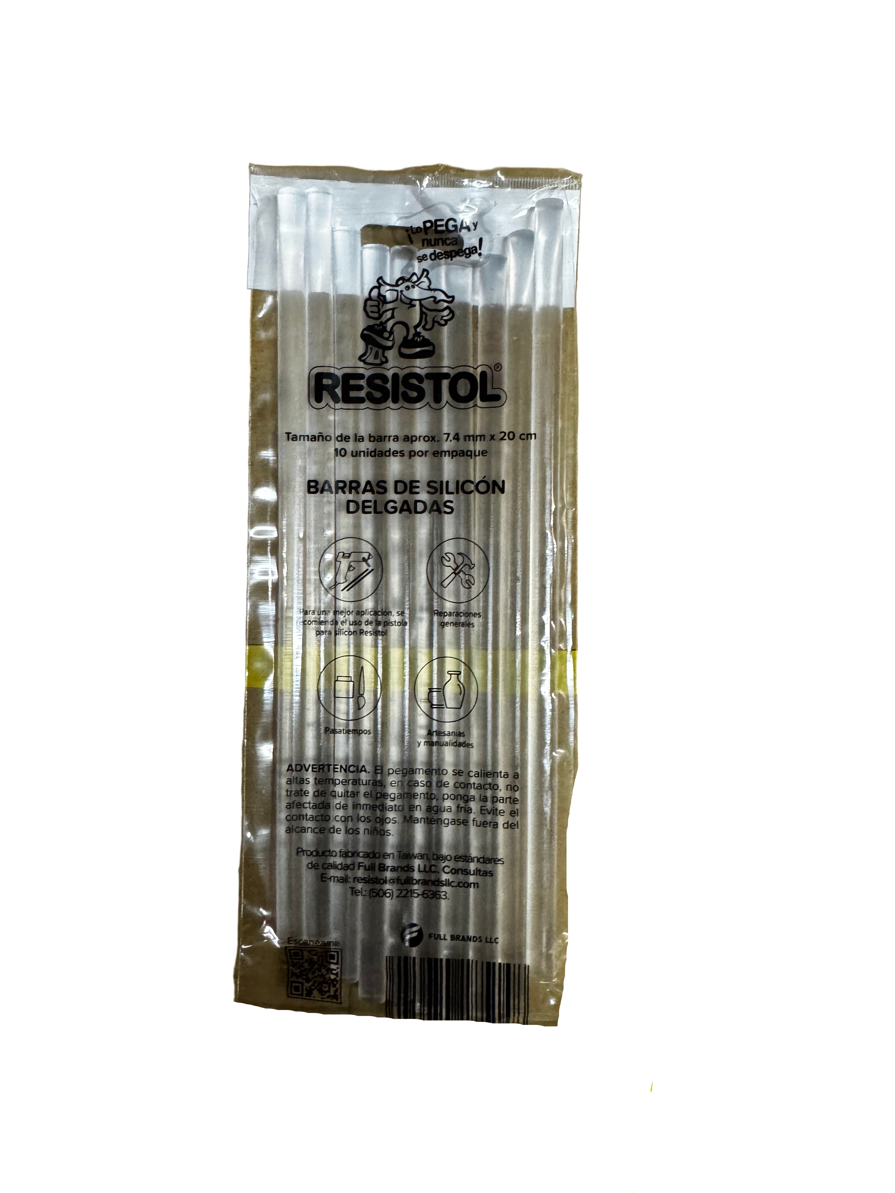 Barra Silicon Delgada 7.4mm x 20cm Bliter de 10pz Resistol