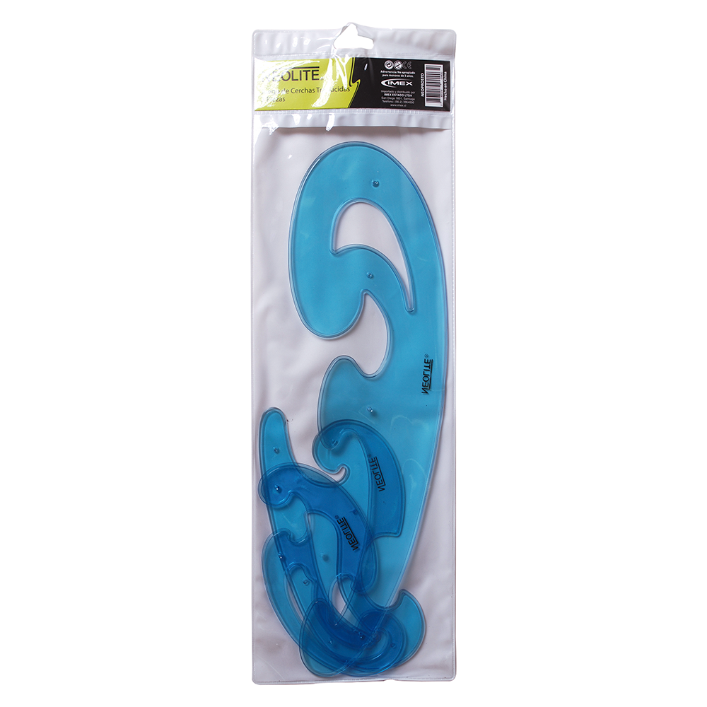 Juego Cerchas/ Plantilla de Curcas, Linea profesional  (Traslucida) Pk/3pa. NEOLITE