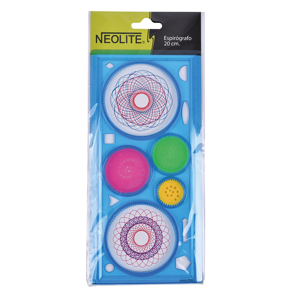 Espirofrafo con Disco base de 20cmx10cm(7.87"x 3.94") Pk/4zp. Neolite