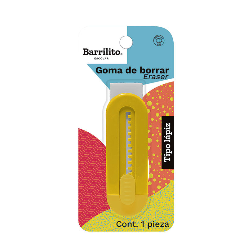Goma de borrar tipo lapiz, con deslizador,caja/24pz.,ctn/12cajas