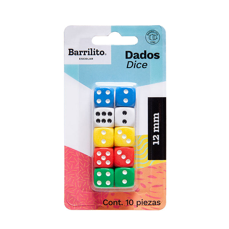 Dados de Plastico pk/10pz.,caja de 24pk