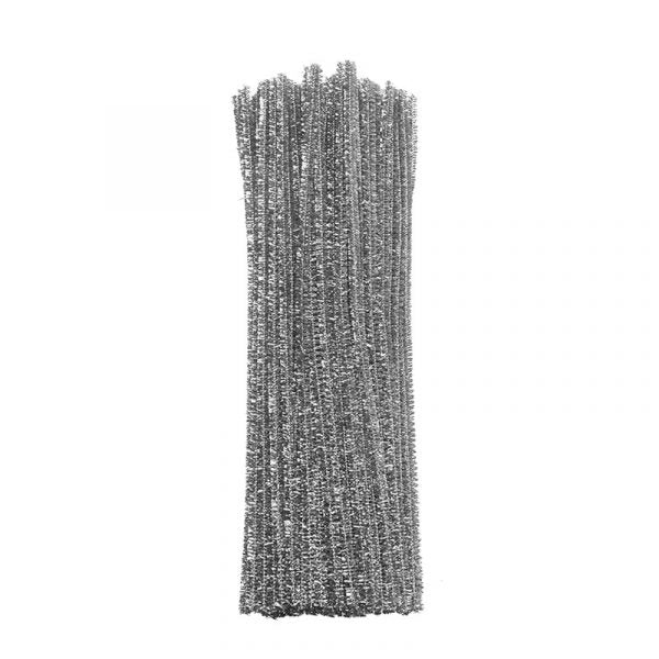 Limpiapipas color Plata Metalico pk/100pz.