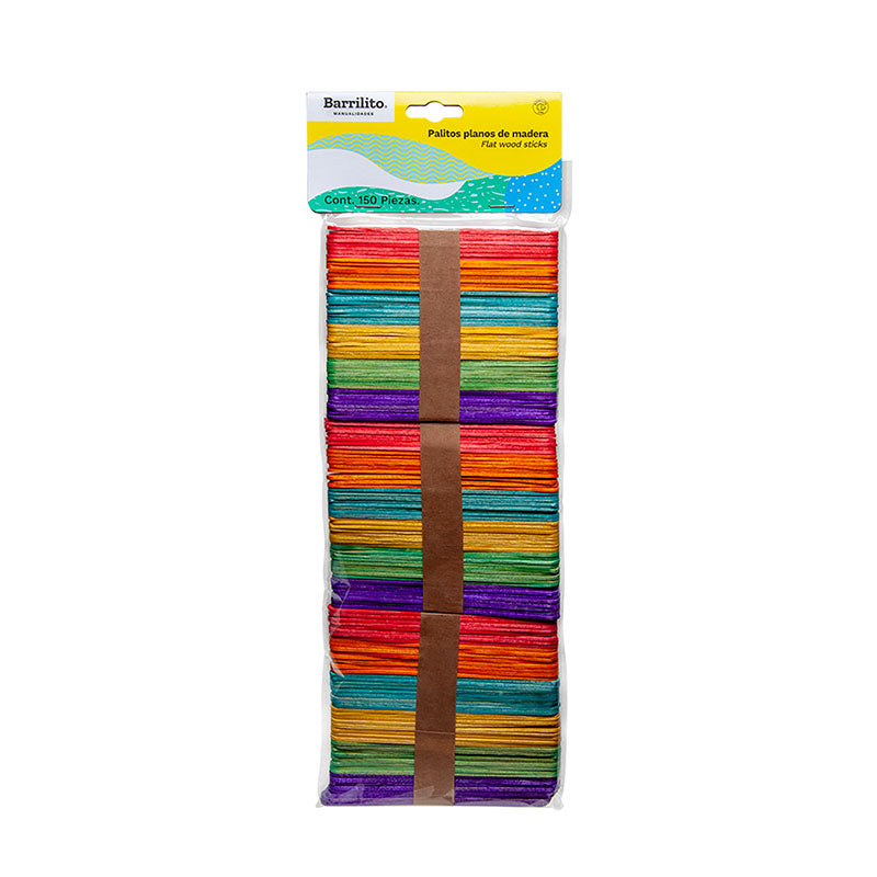 Palitos de madera a color pqt/150 ctn/72pqt
