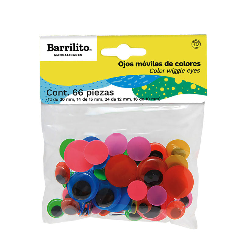 Ojos moviles de colores pk/66pz.,ctn/72pk