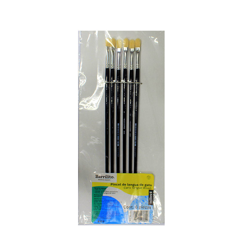 Pincel Lengua de Gato Cal.10 (PK/6pinceles) (1/2")