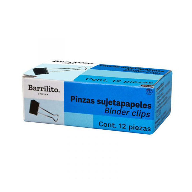 Binder Clips de 32mm(1 1/4"),caja/12pz.,ctn/12cajas